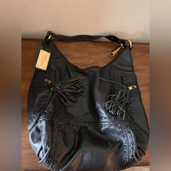 Rafitthy Black Leather Hobo Purse Great Condition Like New - Picture 1 of 4